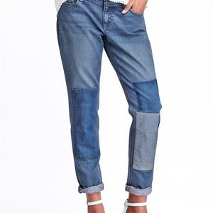 Old Navy patchwork style jean. Size 12. Boyfriend Skinny.